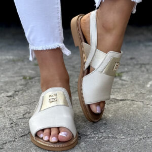 Lekkie i wygodne sandałki KAZADII MICHAELLA BEIGE skóra naturalna