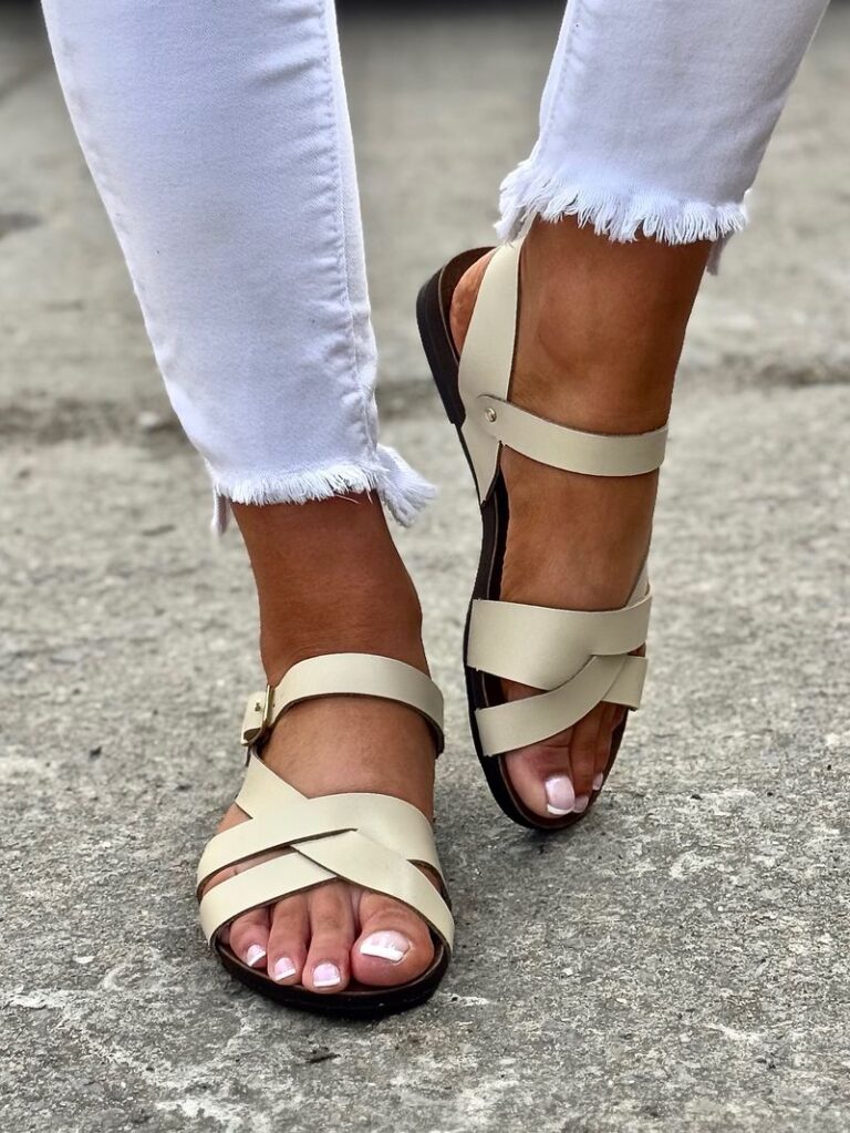 Lekkie sandałki KAZADII DORTHY BEIGE skóra naturalna - obrazek 7