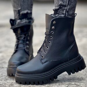 Lekkie Traperki GALTO black gain skóra naturalna