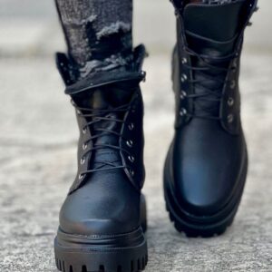 Lekkie Traperki GALTO black gain skóra naturalna