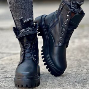 Lekkie Traperki GALTO black gain skóra naturalna
