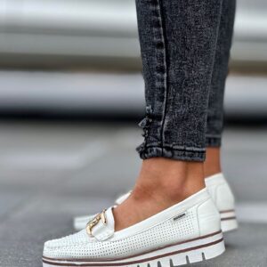 Lekkie ażurowe mokasyny TORMESO WHITE