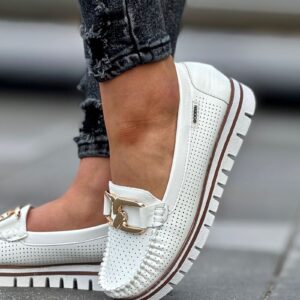 Lekkie ażurowe mokasyny TORMESO WHITE