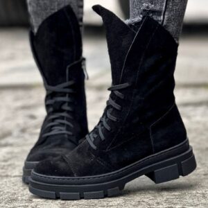 Lekkie i mega wygodne workery QUAZIO S9 BLACK skóra naturalna