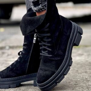 Lekkie i mega wygodne workery QUAZIO S9 BLACK skóra naturalna