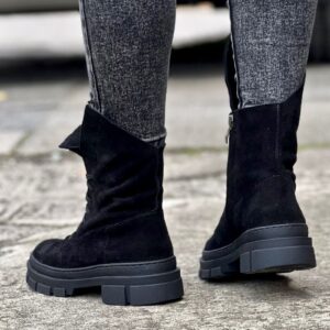 Lekkie i mega wygodne workery QUAZIO S9 BLACK skóra naturalna