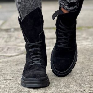 Lekkie i mega wygodne workery QUAZIO S9 BLACK skóra naturalna