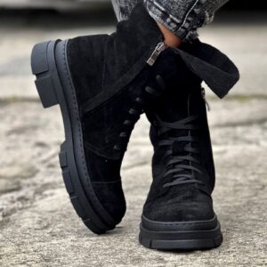 Lekkie i mega wygodne workery QUAZIO S9 BLACK skóra naturalna