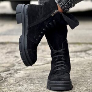 Lekkie i mega wygodne workery QUAZIO S9 BLACK skóra naturalna