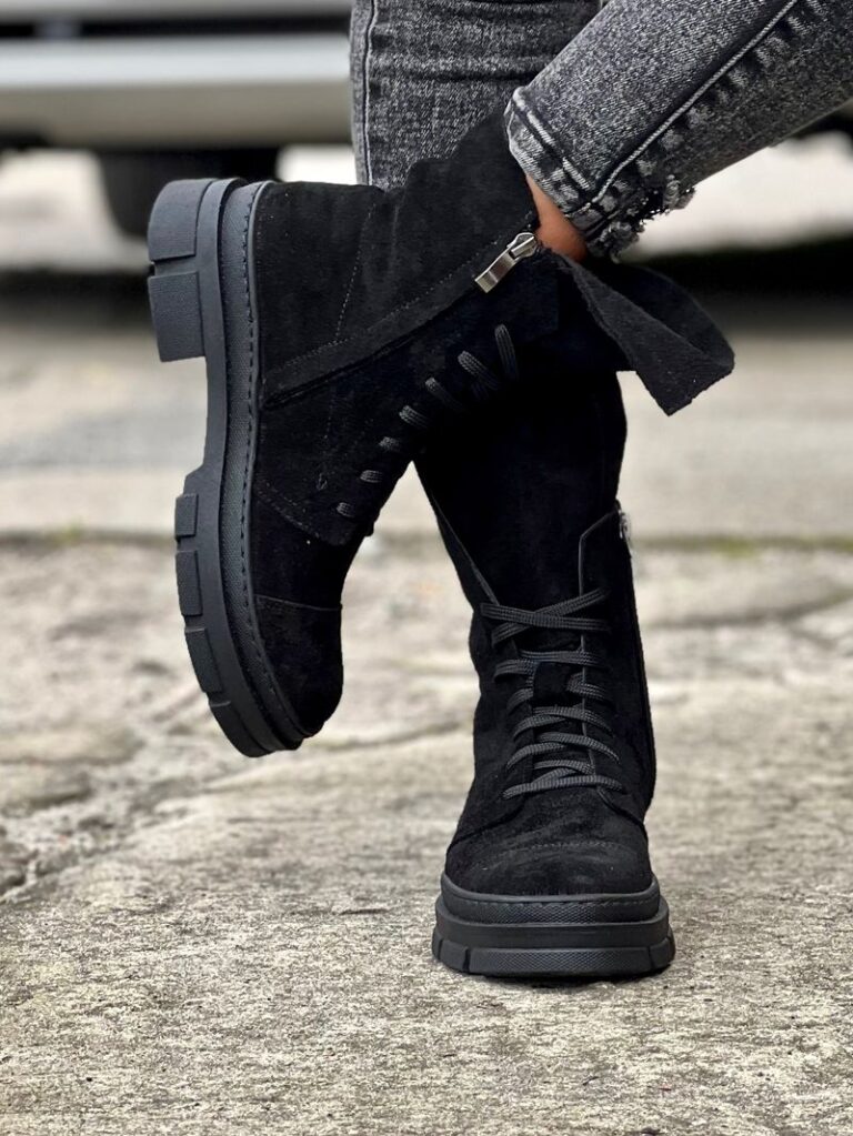 Lekkie i mega wygodne workery QUAZIO S9 BLACK skóra naturalna - obrazek 5