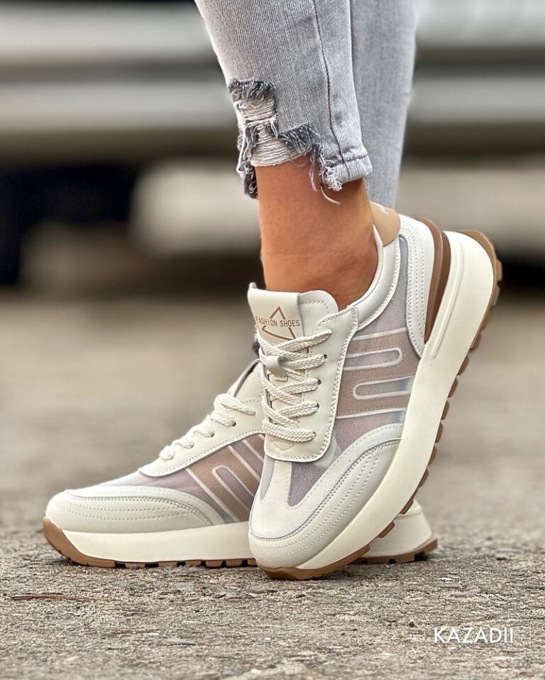 Lekkie jak piórko sneakersy FIERO SOFT BEIGE skóra naturalna - obrazek 2