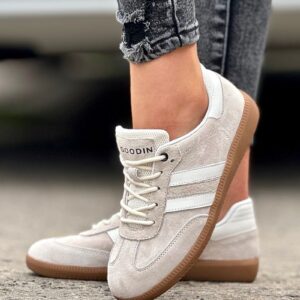 Lekkie jak piórko trampki ANGLET BEIGE skóra naturalna