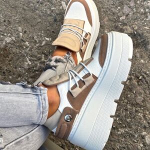Lekkie jak piórko trampki KAZADII ESEN WHITE&BEIGE skóra naturalna