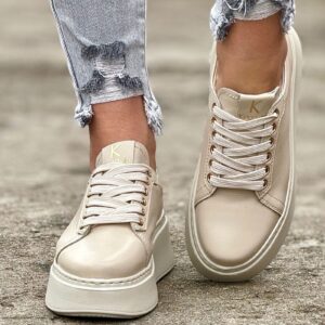 Lekkie jak piórko trampki KAZADII MALIA BEIGE skóra naturalna - obrazek 4