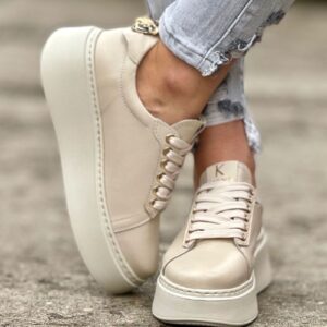 Lekkie jak piórko trampki KAZADII MALIA BEIGE skóra naturalna - obrazek 8