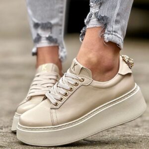 Lekkie jak piórko trampki KAZADII MALIA BEIGE skóra naturalna
