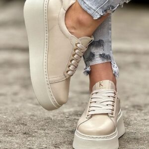 Lekkie jak piórko trampki KAZADII MALIA BEIGE skóra naturalna - obrazek 10