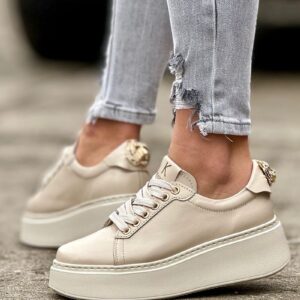 Lekkie jak piórko trampki KAZADII MALIA BEIGE skóra naturalna - obrazek 2