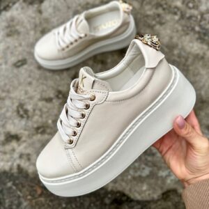 Lekkie jak piórko trampki KAZADII MALIA BEIGE skóra naturalna - obrazek 5