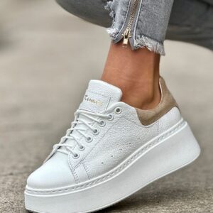 Lekkie jak piórko trampki ONFIRE WHITE BEIGE skóra naturalna