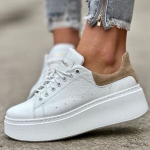 Lekkie jak piórko trampki ONFIRE WHITE BEIGE skóra naturalna