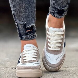 Lekkie wygodne trampki ASTELLA WHITE MULTI skóra naturalna