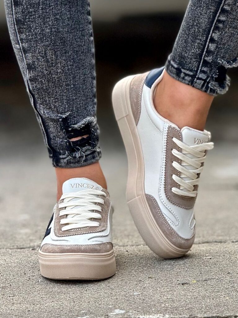 Lekkie wygodne trampki ASTELLA WHITE MULTI skóra naturalna - obrazek 4