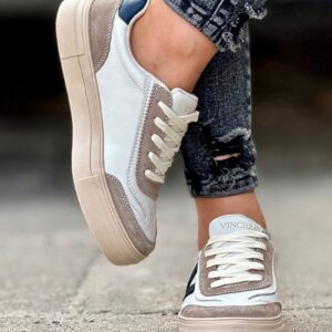 Lekkie wygodne trampki ASTELLA WHITE MULTI skóra naturalna