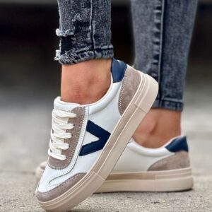 Lekkie wygodne trampki ASTELLA WHITE MULTI skóra naturalna