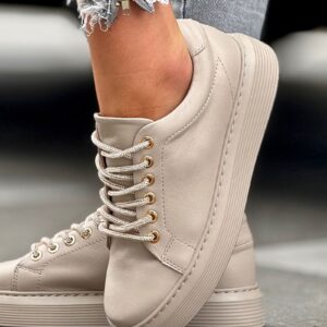 Mega modne trampki KAZADII RAVENNA BEIGE skóra naturalna