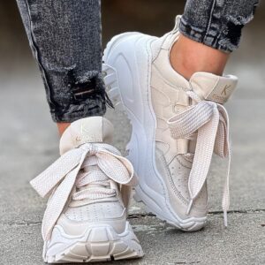 Sneakersy KAZADII NOELLE BEIGE skóra naturalna