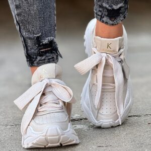 Sneakersy KAZADII NOELLE BEIGE skóra naturalna