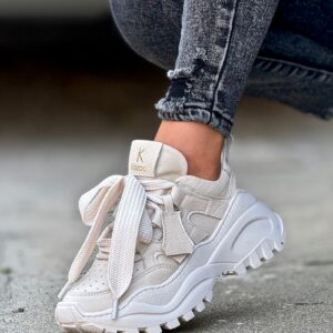 Sneakersy KAZADII NOELLE BEIGE skóra naturalna