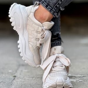 Sneakersy KAZADII NOELLE BEIGE skóra naturalna