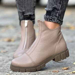 Ultralekkie botki ARTEMIA taupe grain polska produkcja