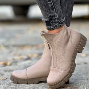 Ultralekkie botki ARTEMIA taupe grain polska produkcja - obrazek 3