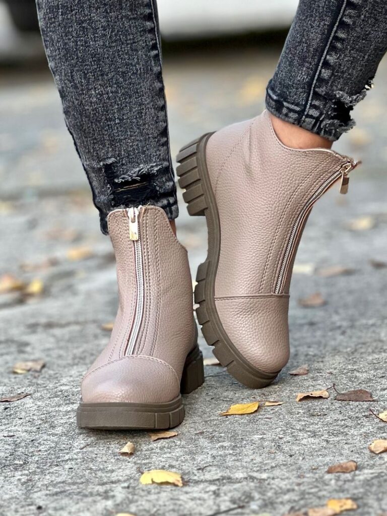 Ultralekkie botki ARTEMIA taupe grain polska produkcja - obrazek 7