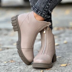 Ultralekkie botki ARTEMIA taupe grain polska produkcja - obrazek 8