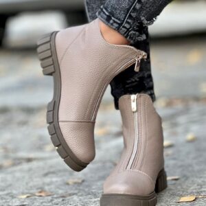 Ultralekkie botki ARTEMIA taupe grain polska produkcja - obrazek 9