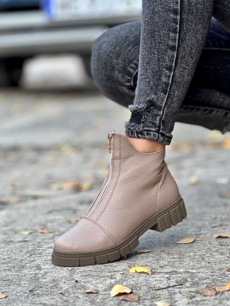Ultralekkie botki ARTEMIA taupe grain polska produkcja - obrazek 5
