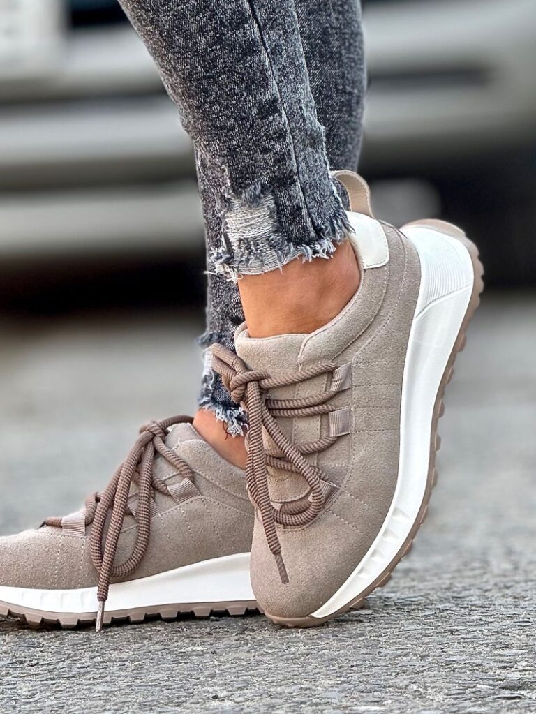 Ultralekkie sneakersy GENZIE BEIGE skóra naturalna - obrazek 3