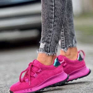 Ultralekkie sneakersy GENZIE FUSHIA skóra naturalna