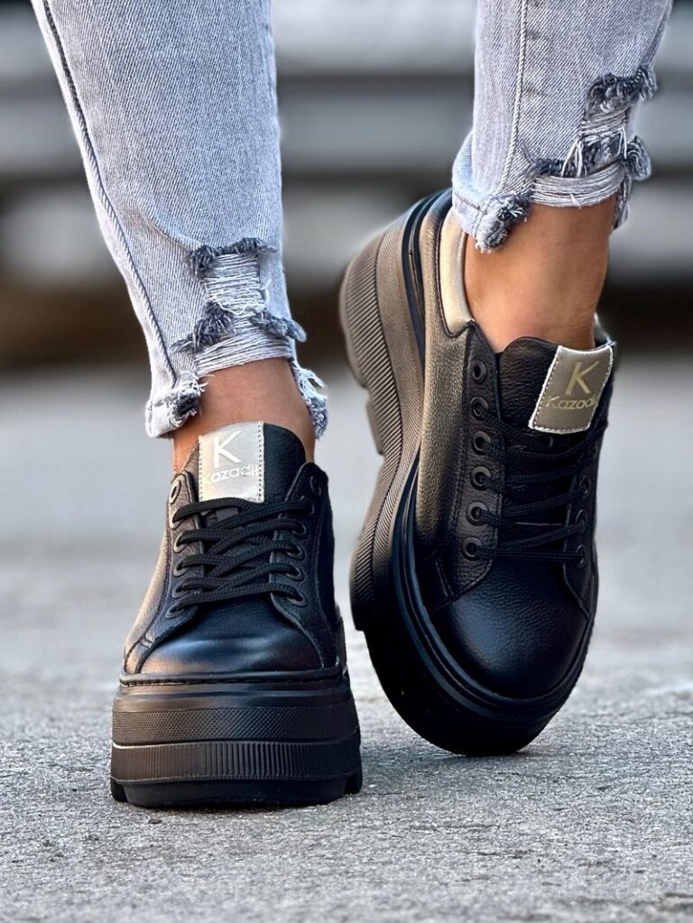 Ultralekkie trampki KAZADII PALERMO BLACK skóra naturalna - obrazek 6