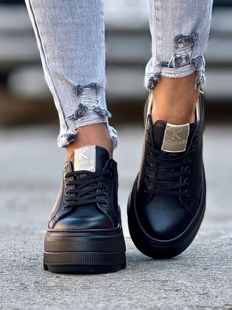 Ultralekkie trampki KAZADII PALERMO BLACK skóra naturalna - obrazek 2