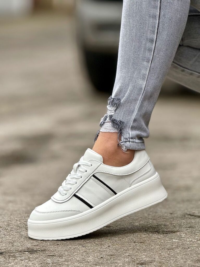 Ultralekkie trampki MANON WHITE skóra naturalna - obrazek 5
