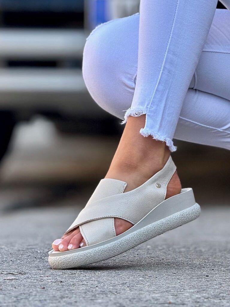 Wygodne sandały MILAGROS BEIGE skóra naturalna - obrazek 3