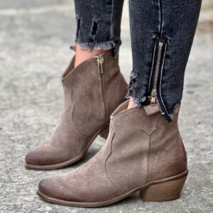 Wygodne botki Anapolis taupe skóra naturalna