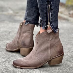 Wygodne botki Anapolis taupe skóra naturalna