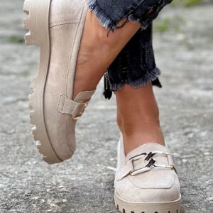 Lekkie mokasyny KAZADII DELANO beige wkładka skóra naturalna polska produkcja