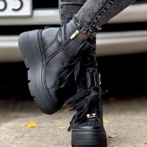 Lekkie BOTKI Kazadii BROMLEY BLACK skóra naturalna
